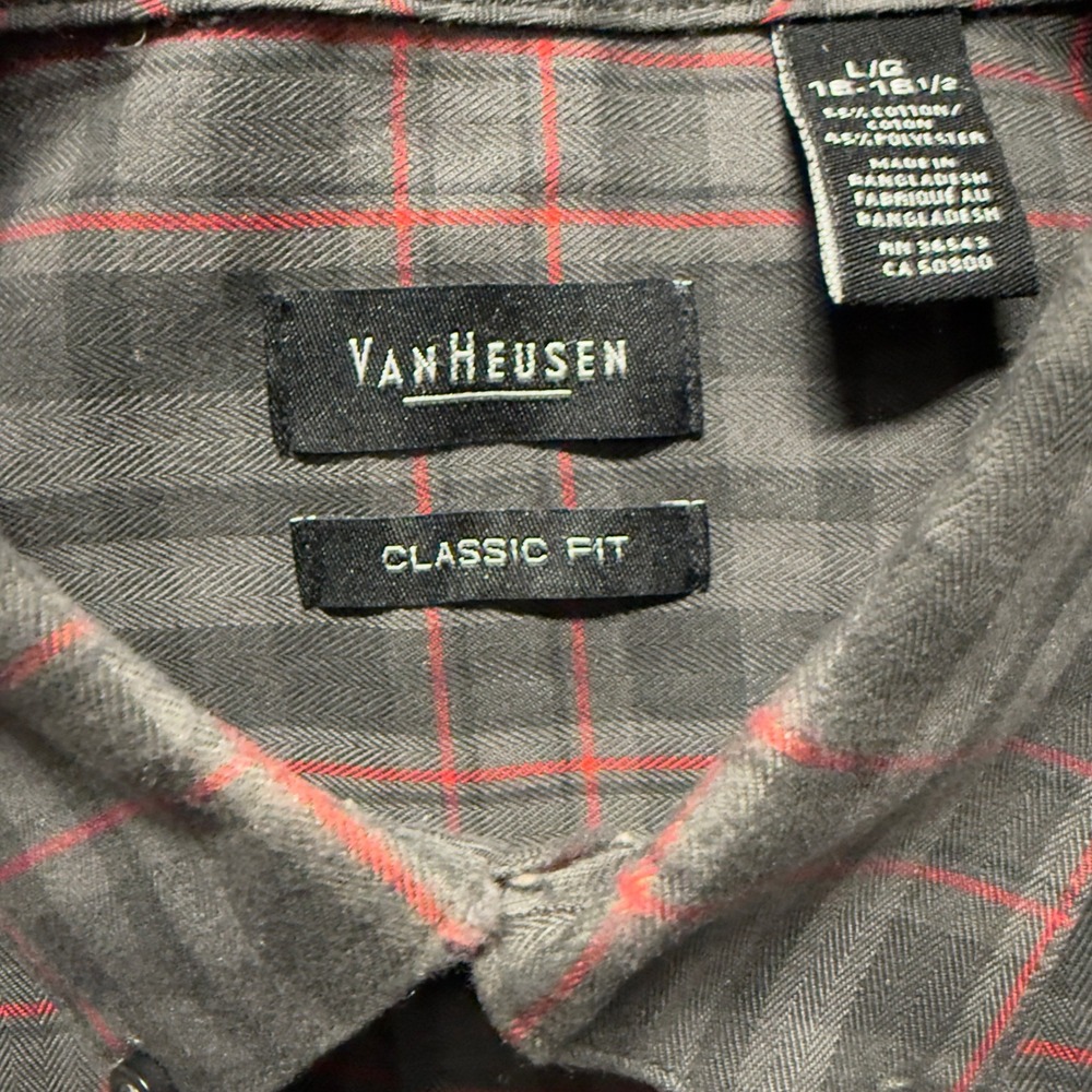 Lot of 6 Van Heusen Classic Fit Plaid Button Down Shirts Large L‎ Long Sleeve - Picture 8 of 12